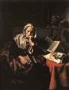 Nicolaes maes Old Woman Dozing oil painting reproduction